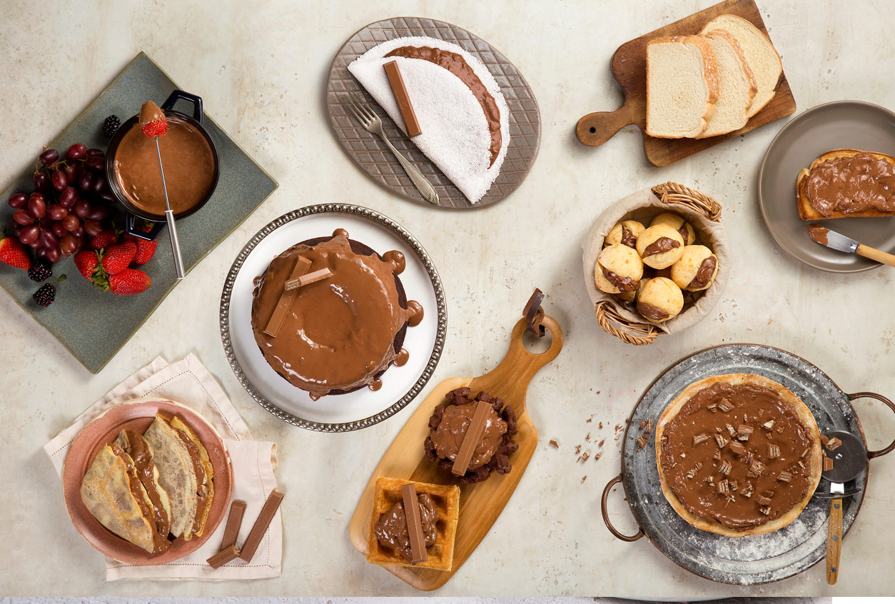 Varias recetas dulces hechas con KitKat Spread