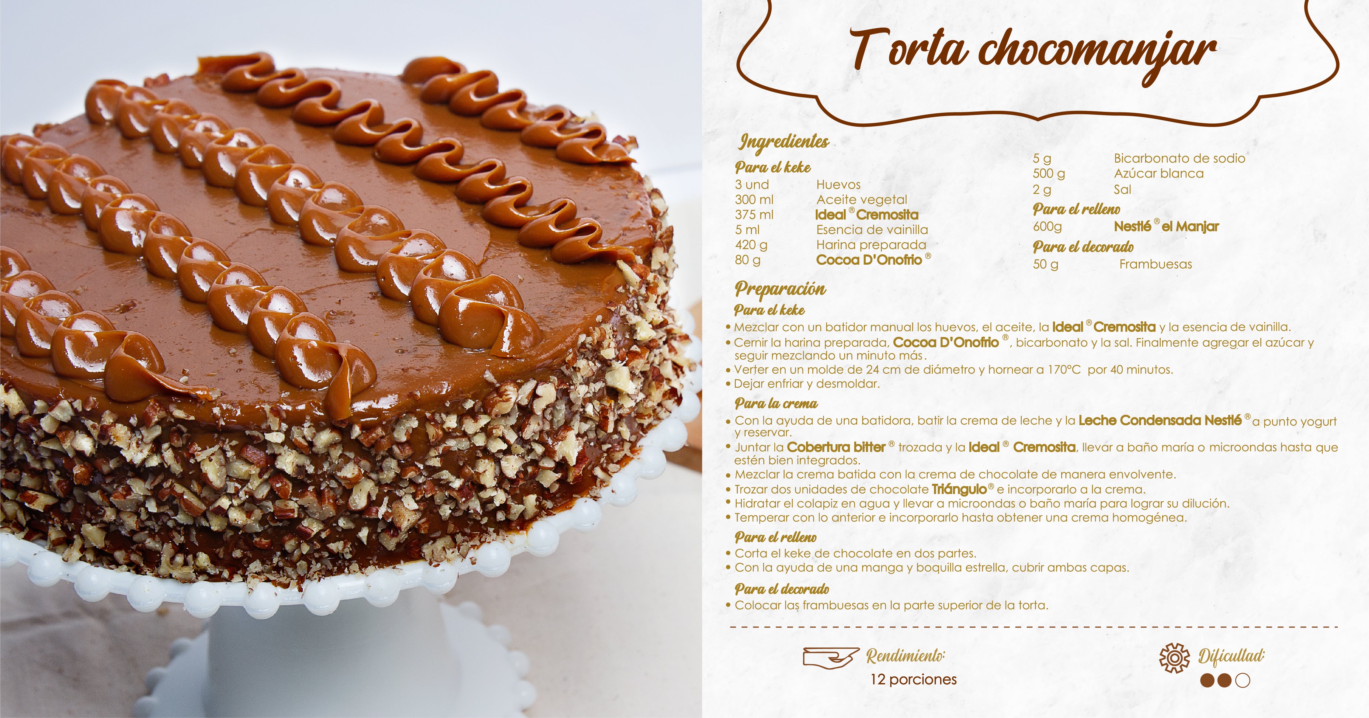 Receta de Torta chocomanjar hecha con D'ONOFRIO®