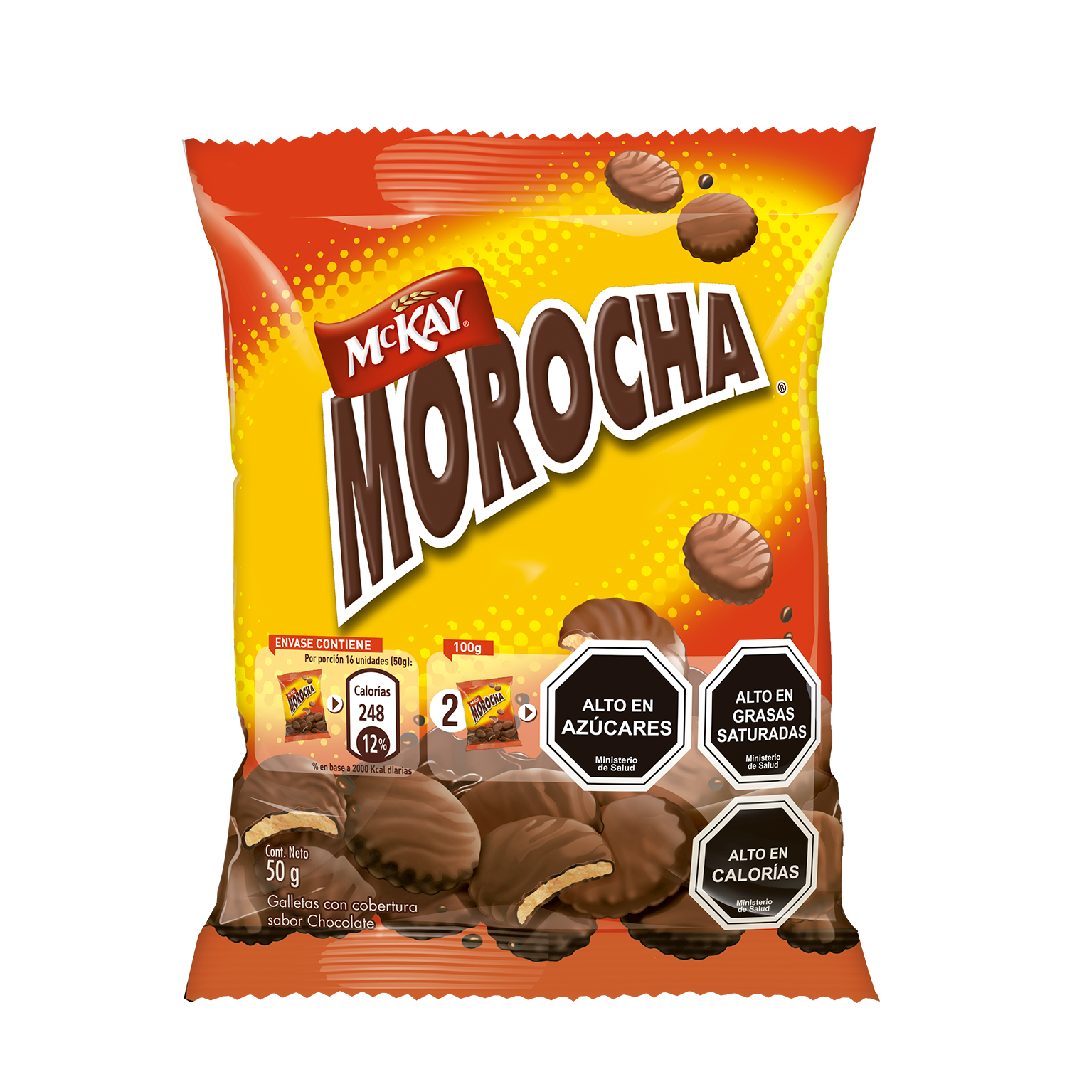 Galletas con cobertura sabor Chocolate McKay️ Morocha en bolsa de 50 g