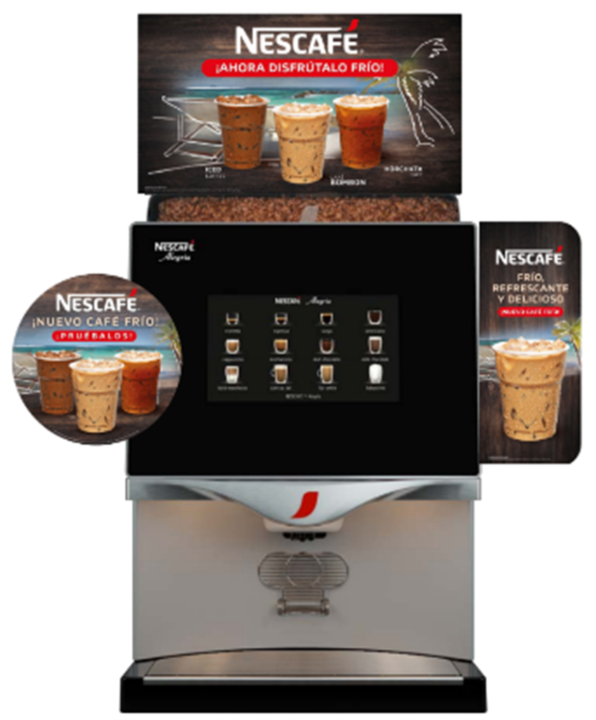 Máquinas de café NESCAFÉ con promocionales de café frío