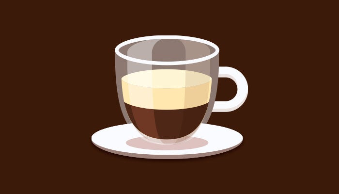 Café bombón con leche condensada y espresso