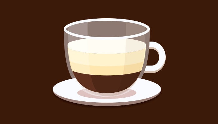 Café latte con mayor proporción de leche y espresso