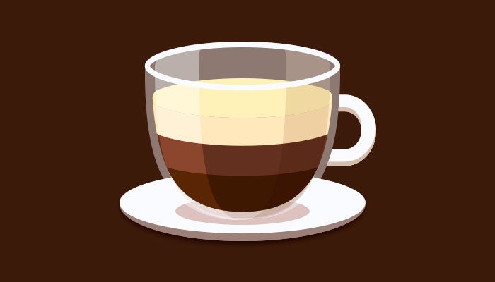 Café mocha con chocolate, leche y espresso