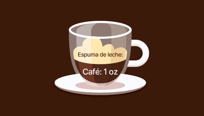 Café macchiato con toque de espuma de leche sobre espresso