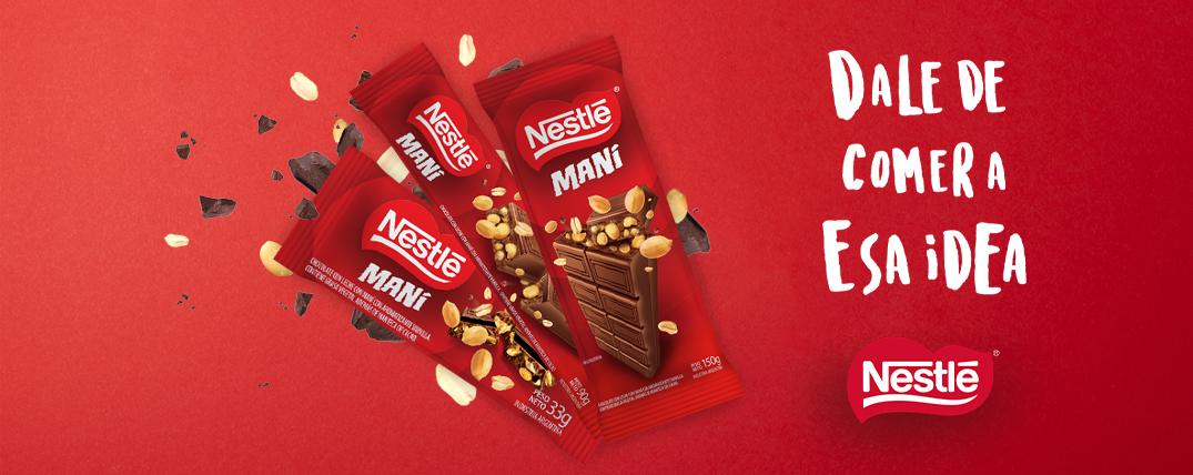Anuncio: Nestlé chocolate con Mani. Dale de comer a esa idea