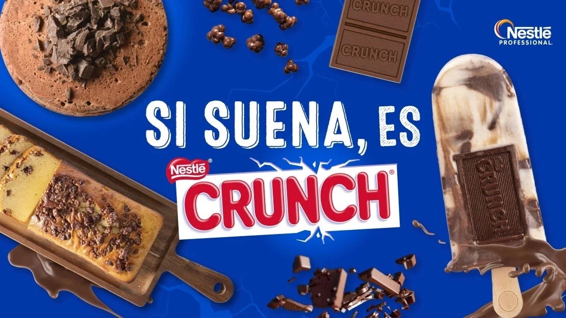Pound Cake, pancakes y helados decorados con los chocolates y productos CRUNCH®