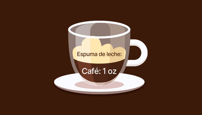 Café macchiato con toque de espuma de leche sobre espresso