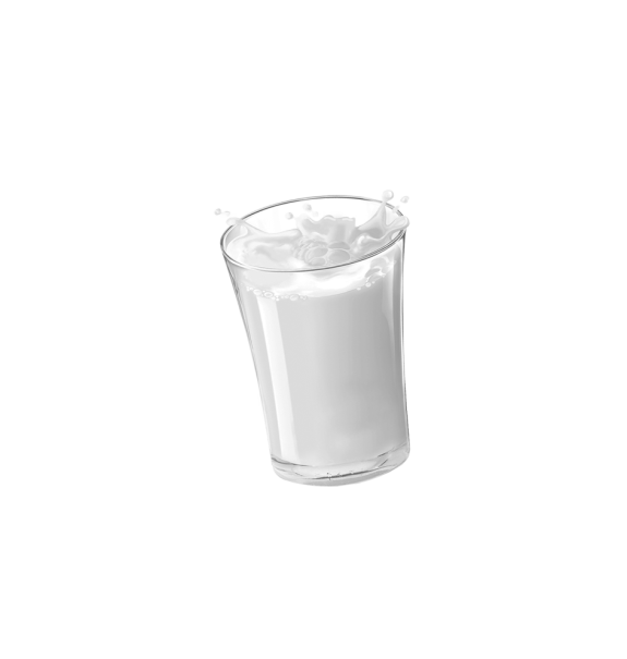 Vaso de vidrio con leche