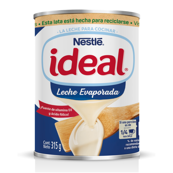 Lata de Leche Evaporada Entera Nestlé Ideal de 315 g