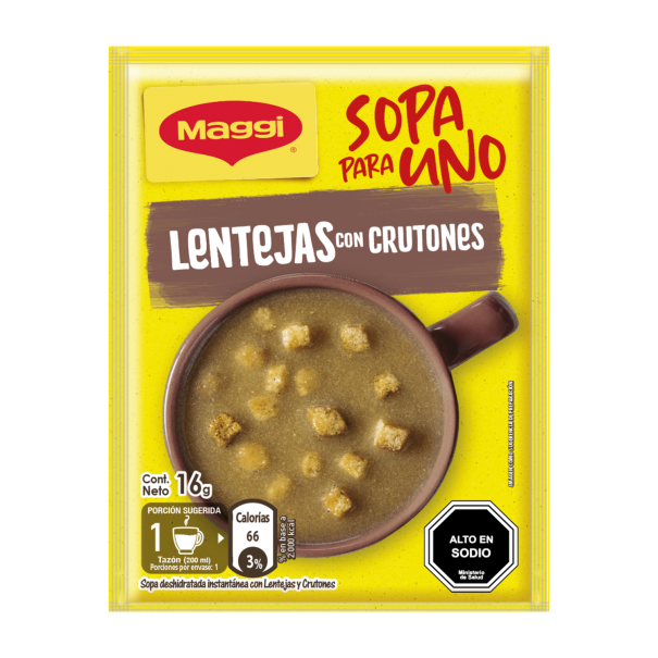 Sobre de Sopa para Uno Maggi de Lentejas con crutones de 16 g