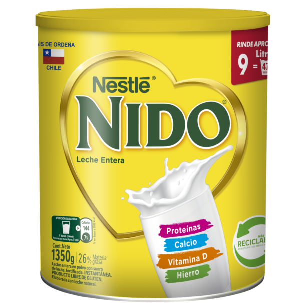 Leche entera en polvo Nido en tarro de 1350 g