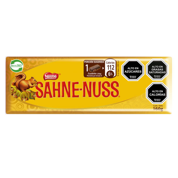 Chocolate con almendras Nestlé Sahne-Nuss en barra de 160 g