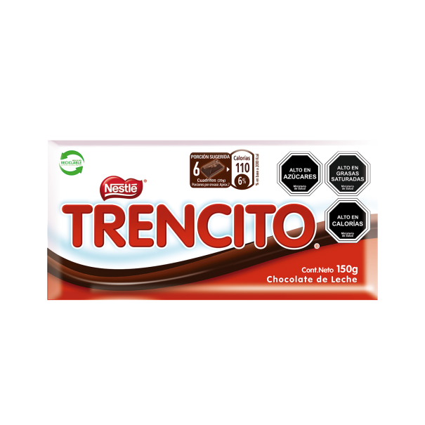 Chocolate de leche Trencito en barra de 150 g