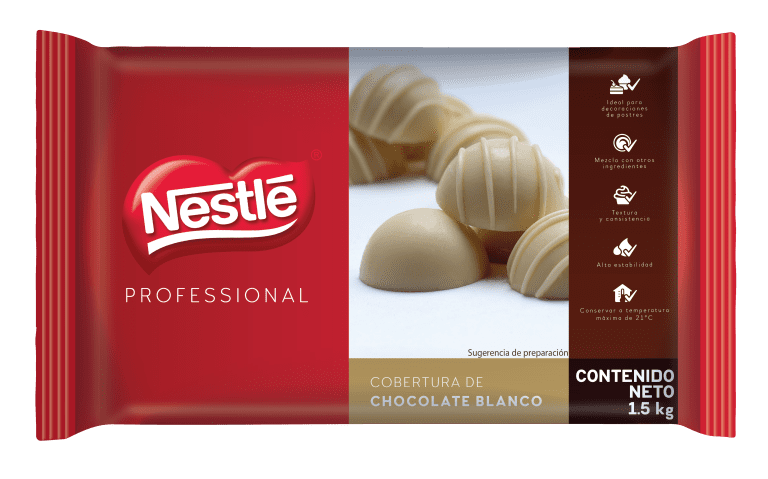 Cobertura de Chocolate Blanco Nestlé en presentación de 1.5 kg