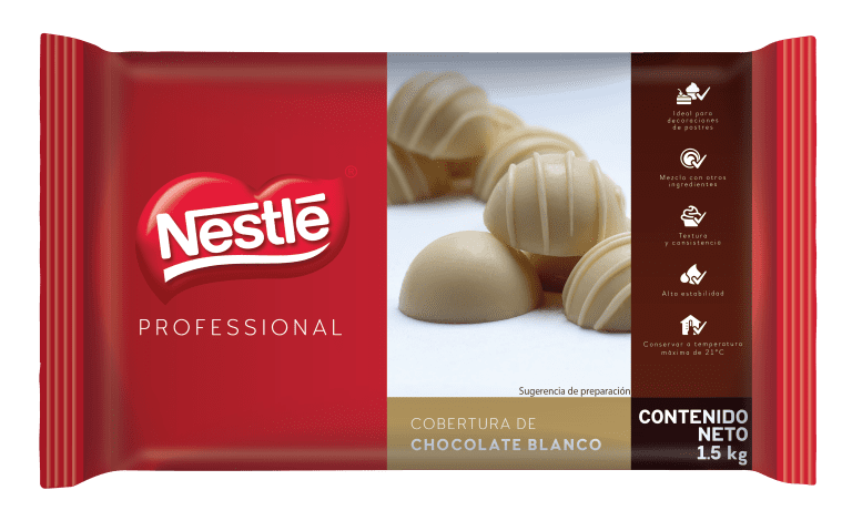 Cobertura de Chocolate Blanco NESTLÉ® en presentación de 1.5 kg