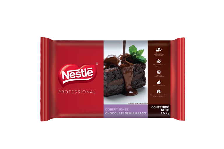 Cobertura de Chocolate Semiamargo Nestlé en presentación de 1.5 kg