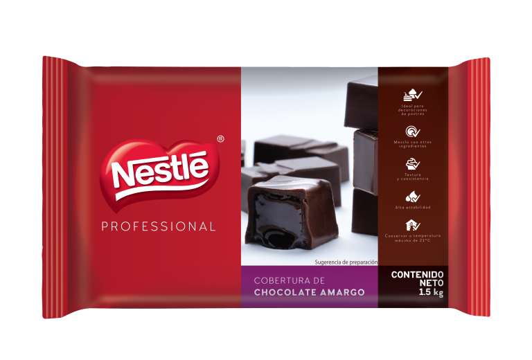 Cobertura de Chocolate Amargo Nestlé en presentación de 1.5 kg