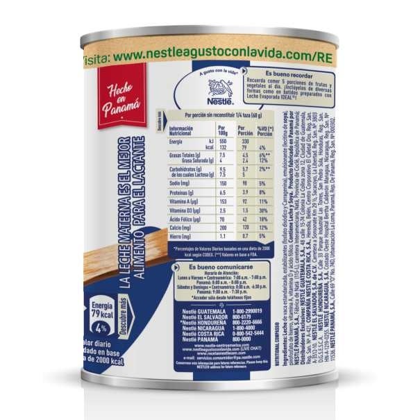  Leche Evaporada Entera Nestlé Ideal en lata de 315 g