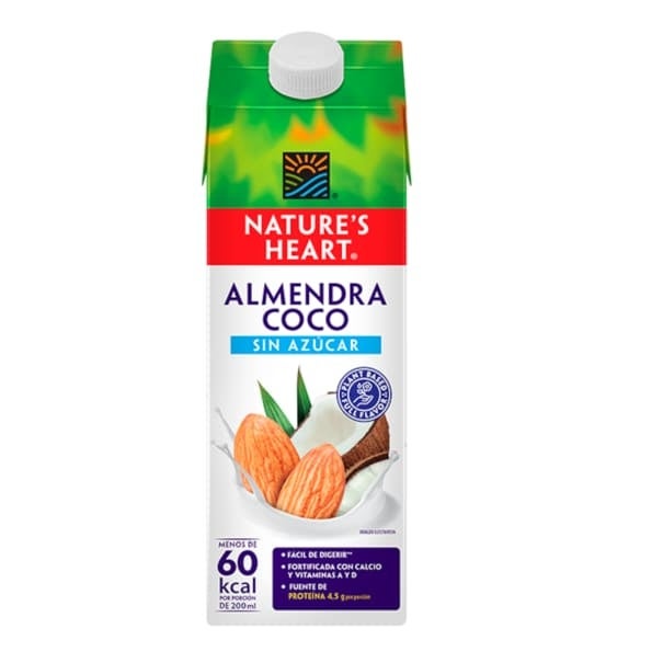 Bebida de Almendra y Coco sin Azúcar Nature’s Heart en caja de 946ml