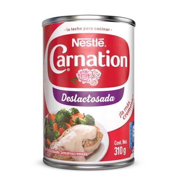 Lata de Leche Evaporada Deslactosada Carnation de 310gr