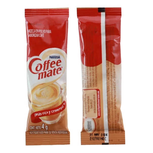 Dos sachets de Coffee Mate Cremador de café de 4g