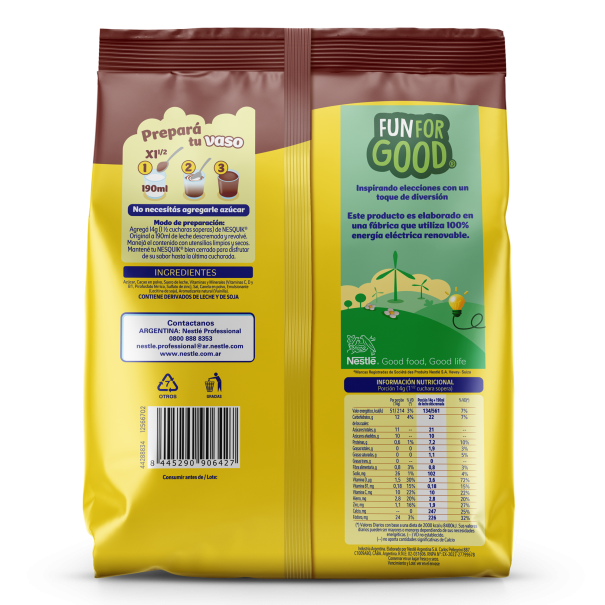 Dorso del Pack Nesquik 2kg