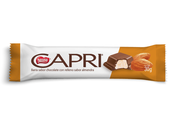 Barra sabor chocolate con relleno sabor almendra Nestlé® Capri®