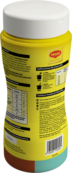 Vista posterior picado de tarro de Consomé de Camarón MAGGI® 1kg
