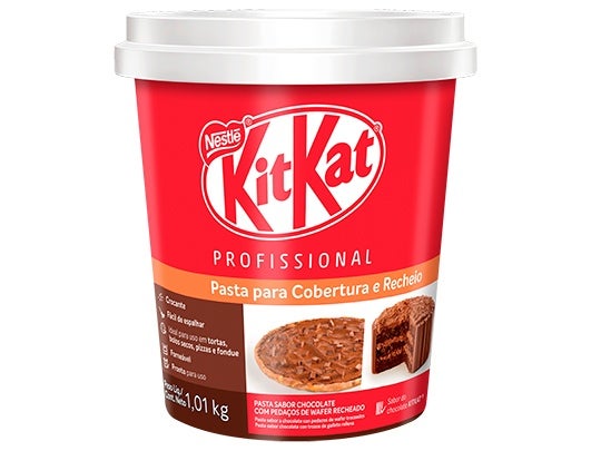 Chocolate untable KITKAT de la marca Nestlé ideal para  para rellenar tortas. Tarro de 1.01 kg.