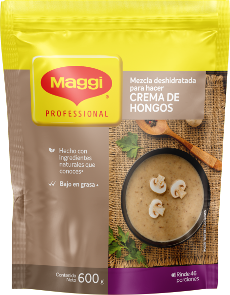 Vista frontal de doypack MAGGI® Crema de Hongos x 600g