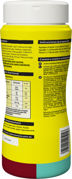Vista posterior tarro MAGGI® Condimento Pastor x 930g