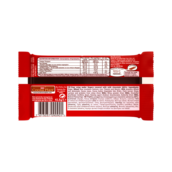 Empaque de las Barras de Chocolate KITKAT® 4 Finger de 41.5 g