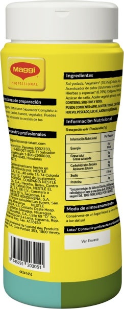 Vista posterior tarro de Sazonador Naturísimo MAGGI® Completo x 1kg