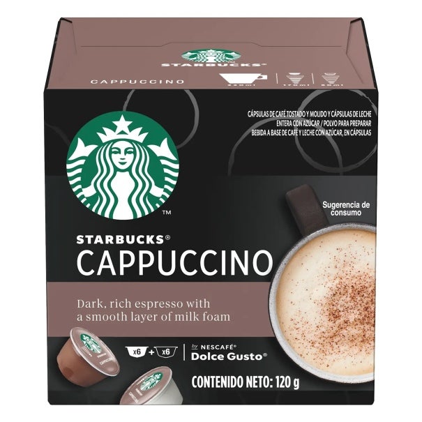 Caja de Starbucks® NESCAFÉ® Dolce Gusto® Cappuccino 12 cápsulas