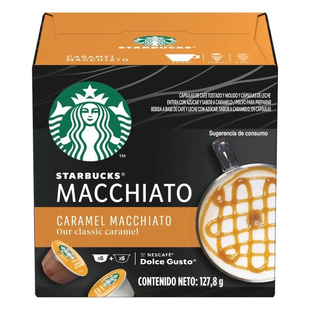 Caja de Starbucks® NESCAFÉ® Dolce Gusto® Caramel Macchiato 12 cápsulas