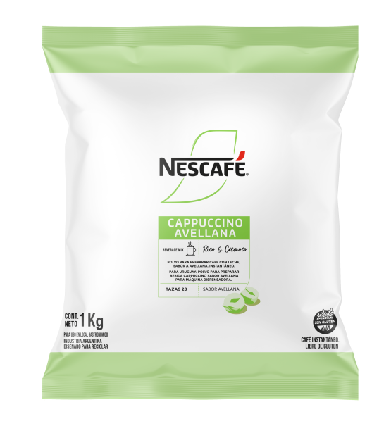Paquete de café instantáneo Cappuccino Avellana de Nescafé