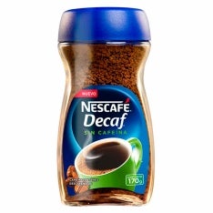 Nescafé Decaf Sin Cafeína en frasco de 170 g