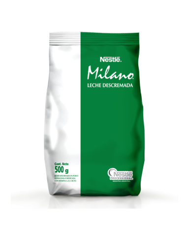 Bolsa de Leche Descremada en Polvo Instantánea Fortificada con Vitamina A, D, Calcio Nestlé Milano de 500 g