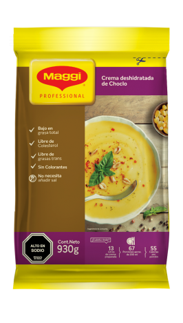 Bolsa de Crema deshidratada de Choclo Maggi en formato food service de 930 g