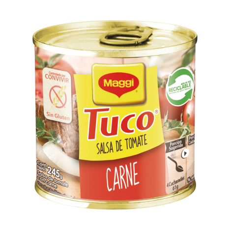 Salsa de tomate Maggi Tuco con Carne en lata de 245 g