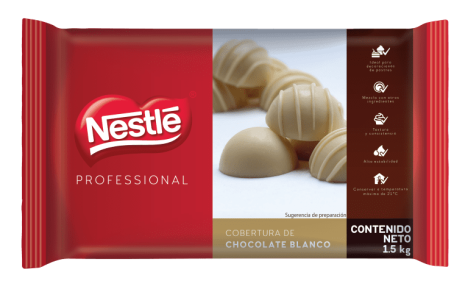 Cobertura de Chocolate Blanco Nestlé en presentación de 1.5 kg