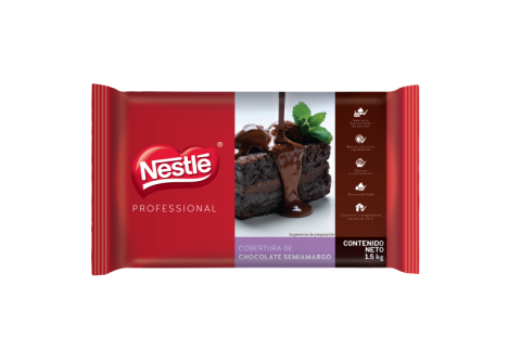 Cobertura de Chocolate Semiamargo Nestlé en presentación de 1.5 kg