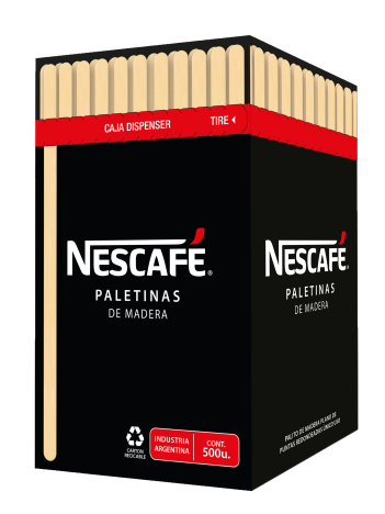 Caja de Paletinas de Madera Nescafé por 500 unidades