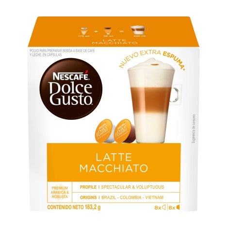 Nescafé Dolce Gusto Latte Macchiato en caja de 16 Cápsulas
