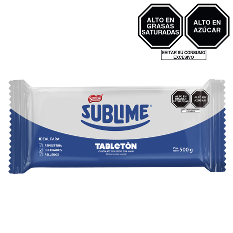 Barra de chocolate con leche con maní Nestlé Sublime Tabletón de 500 g