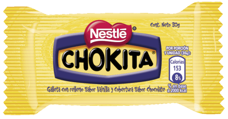 Galleta con relleno sabor vainilla y cobertura sabor chocolate Nestlé Chokita en formato de 30 g