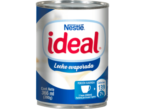 Lata de leche evaporada Nestlé® Ideal® por 390g