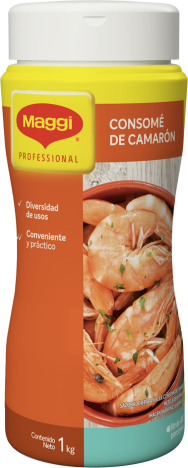 Vista frontal tarro de Consomé de Camarón MAGGI® 1kg