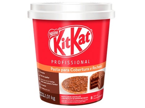 Chocolate untable KITKAT de la marca Nestlé ideal para  para rellenar tortas. Tarro de 1.01 kg.