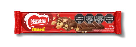 Frente del Pack 90 gramos de Chocolate Nestlé con Maní